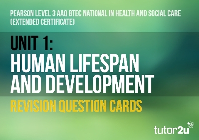 BTEC AAQ National Extended Certificate in Health & Social Care Unit 1 Human Lifespan & Development Revision Question Cards
