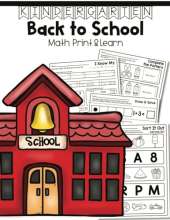 Kindergarten Back to School: Math Print & Learn