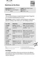 BC NF Brown A/3C Machines on the Move Guided Reading Card