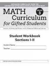 Math Curriculum for Gifted Students: Lessons, Activities, and Extensions for Gifted and Advanced Learners, Student Workbooks, Sections I-II (Set of 5): Grade 3
