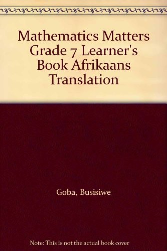 Mathematics Matters Grade 7 Learner's Book Afrikaans Translation