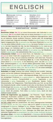 Englisch: Kurzgrammatik