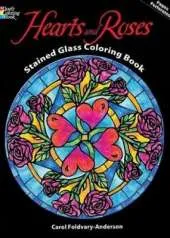 Hearts and Roses Stained Glass Coloring Book