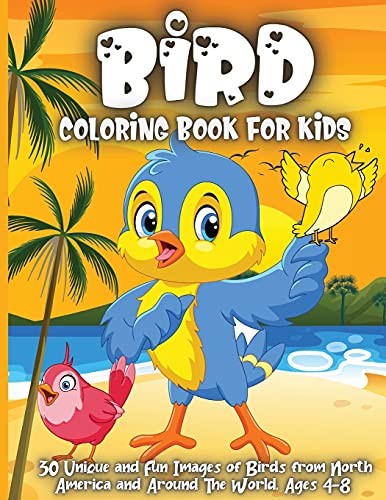 Bird Coloring Book For Kids: Adorable Birds Coloring Book for kids, Cute Bird Illustrations for Boys and Girls to Color
