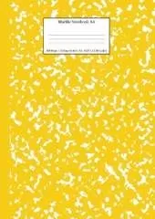 Marble Notebook A4: Yellow Marble College Ruled Journal
