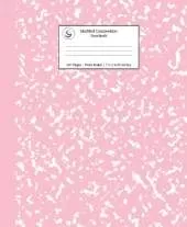 Marbled Composition Notebook: Pink Marble Wide Ruled Paper Subject Book