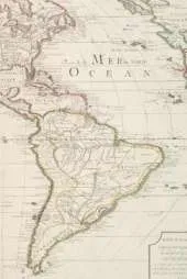 South America / North America Vintage Map Field Journal Notebook, 50 pages/25 sheets, 4x6
