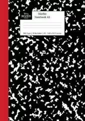 Marble Notebook A5: Black and Red Spine Marble Wide Rule Journal