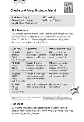 BC Grey A/3A Charlie and Alice Finding A Friend Guided Reading Card