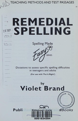 Remedial Spelling
