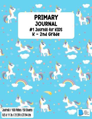 Primary Story Book: Dotted Midline and Picture Space Stylish Unicorn Baby Blue Cover Grades K-2 School Exercise Book Draw and Write 100 Story Pages - ( Kids Composition Note Books ) Durable Soft Cover Home School, Kindergarten v 2.0