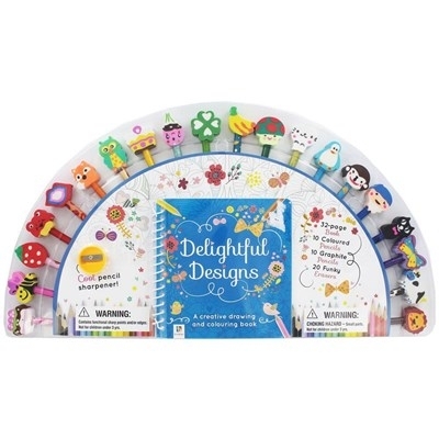 Delightful Designs 20 Pencil Eraser Set Fan