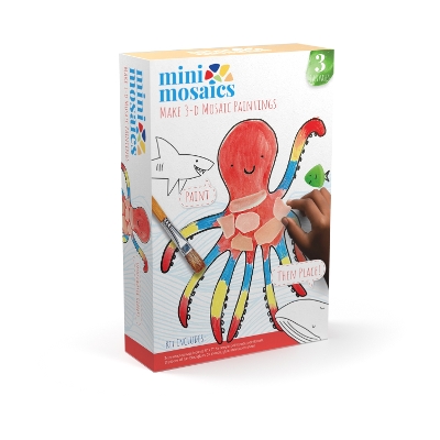 Mini Mosaics Underwater Giants: Paint and Decorate Canvas Boards with Tumbled Glass - DIY Mixed-Media Craft Gift for Ages 6 and Up