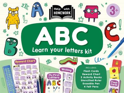 ABC Learn Your Letters Kit: Preschooler learning set to develop literacy skills | Includes flash cards, reward chart, activity books, pens and more!