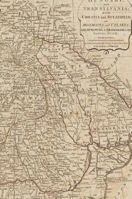Hungary, Transylvania, Croatia Vintage Map Field Journal Notebook, 50 pages/25 sheets, 4x6