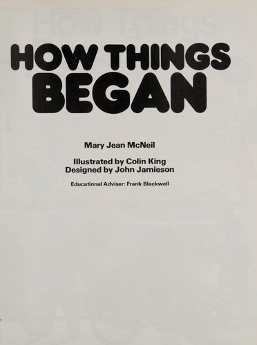 How Things Began