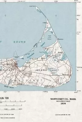 Nantucket, Massachusetts Vintage Map Field Journal Notebook, 50 pages/25 sheets, 4x6