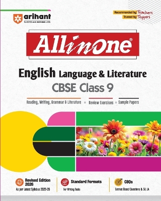 Arihant All in One English Language & Literature Class 9 for CBSE Exams 2025-26 as per latest syllabus CBQs, Focused Theory, Reading, Writing, Grammar & Literature, Review Exercises, Sample Papers