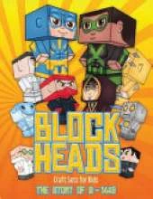 Craft Sets for Kids (Block Heads - The Story of S-1448): Each Block Heads paper crafts book for kids comes with 3 specially selected Block Head characters, 4 random characters and 2 addons such as a hoverboard or shield