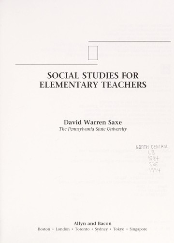 Elementary Social Studies:Synoptic Appr
