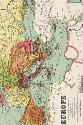 Europe Vintage Map Field Journal Notebook, 50 pages/25 sheets, 4x6