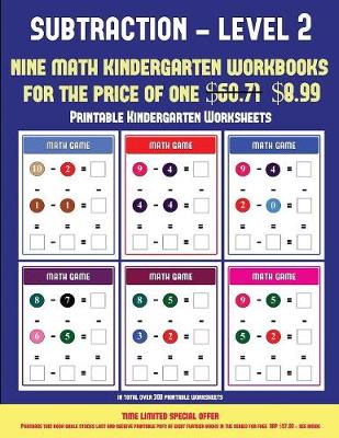 Printable Kindergarten Worksheets (Kindergarten Subtraction/Taking Away Level 2): 30 Full Color Preschool/Kindergarten Subtraction Worksheets (Includes 8 Printable Kindergarten PDF Books Worth $60.71)