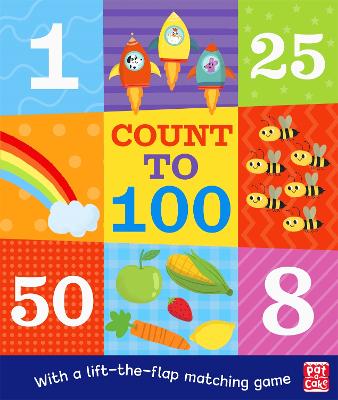 Count to 100: A board book with a lift-the-flap matching game