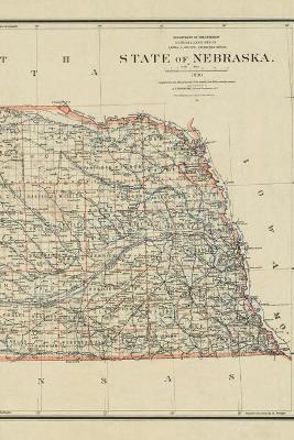 Nebraska Vintage Map Field Journal Notebook, 50 pages/25 sheets, 4x6