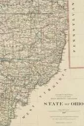 Ohio Vintage Map Field Journal Notebook, 50 pages/25 sheets, 4x6