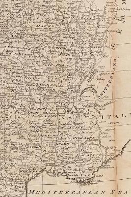 France Vintage Map Field Journal Notebook, 50 pages/25 sheets, 4x6