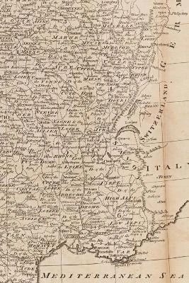 France Vintage Map Field Journal Notebook, 50 pages/25 sheets, 4x6