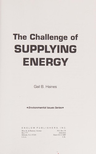 The Challenge of Supplying Energy