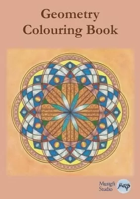 Geometry Colouring Book: Relaxing Colouring with Coloured Outlines and Appendix of Virtue Cards