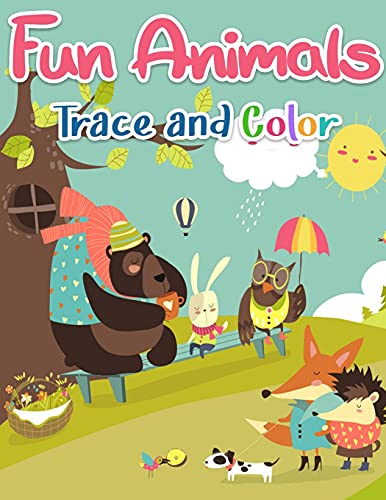 Fun Animals Trace and Color Book for Kids Ages 4-8