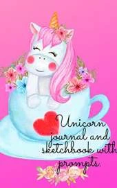 Unicorn journal and sketchbook with prompts