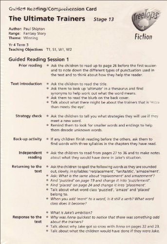 Oxford Reading Tree: Stage 13: TreeTops Fiction: Guided Reading Cards