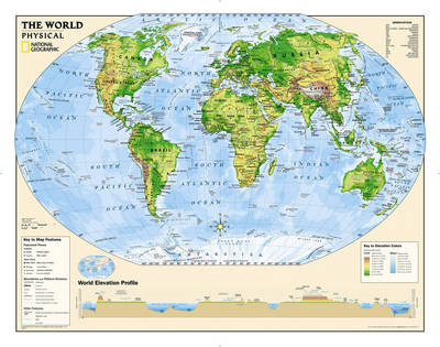Kids Physical World Education (Grades 4-12) Flat: Wall Maps Education