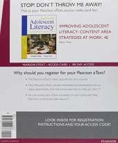 Improving Adolescent Literacy: Content Area Strategies at Work, Enhanced Pearson eText -- Access Card