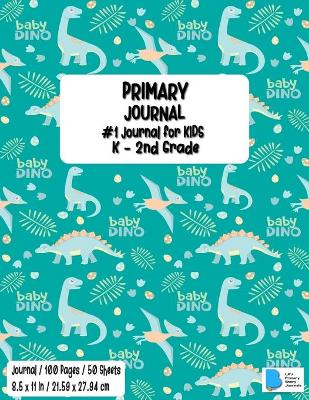 Primary Story Journal: Dotted Midline and Picture Space Baby Dinosaur Design Grades K-2 School Exercise Book Draw and Write Journal / Notebook 100 Story Pages - ( Kids Composition Notebooks ) Durable Soft Cover Home School, Kindergarten Workbook