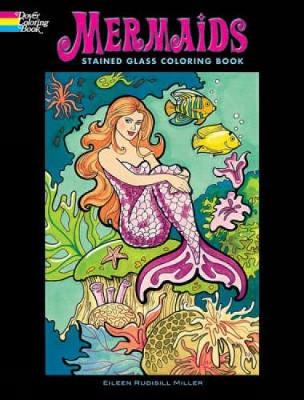 Mermaids Stained Glass Coloring Book