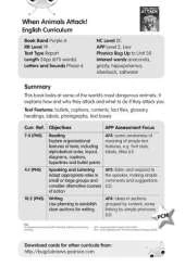 BC NF Purple A/2C When Animals Attack Guided Reading Card