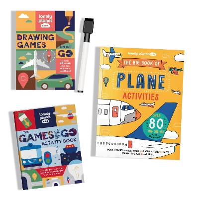 Lonely Planet Kids Activities on the Go Books & Box Set Bundle: Plane Themed Games & Challenges | Brain Teasers & Puzzles | Awesome Drawing Tasks & Pencil to Paper Fun
