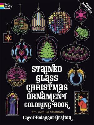 Stained Glass Christmas Ornament Coloring Book