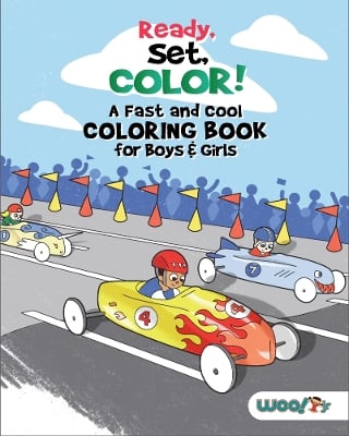 Ready, Set, Color! A Fast and Cool Coloring Book for Boys & Girls: (Coloring Pages for Kids)