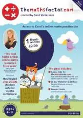 The Maths Factor: 1 Month Access to Carol Vorderman's themathsfactor.com