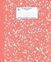 Marbled Composition Notebook: Coral Pink Marble Wide Ruled Paper Subject Book