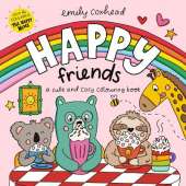 Happy Friends: A Cute and Cosy Colouring Book: Enjoy HOURS of holiday fun - perfect for kids, teens and adults, with wholesome scenes, cute animal friends, bold and easy designs to relax with