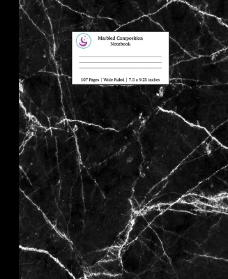 Marbled Composition Notebook: Black Marble Paper | Wide Ruled Notebook/Journal Paper