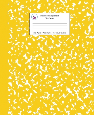 Marbled Composition Notebook: Yellow Marble Wide Ruled Paper Subject Book