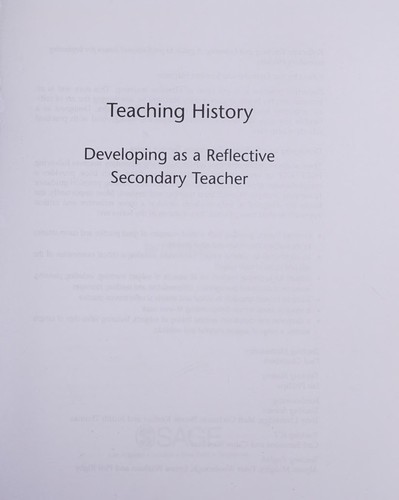 Teaching History: Developing as a Reflective Secondary Teacher